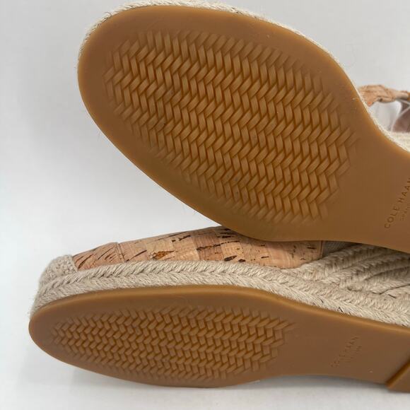 COLE HAAN Wedge Size 5 Cork Sandals Heels Espadrille Slingback Classic Summer